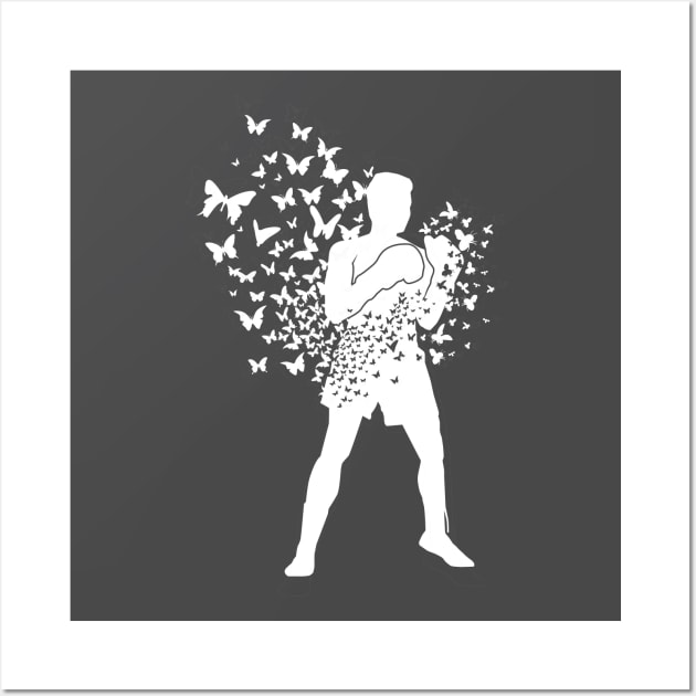 Boxing Series: Float Like a Butterfly (White Graphic) Wall Art by Jarecrow 